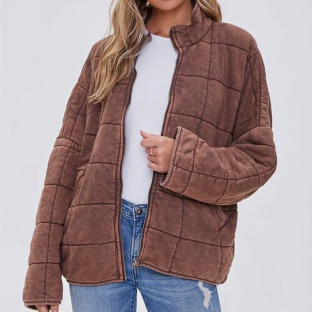 NWT Forever 21 Quilted Zip Up Jacket
